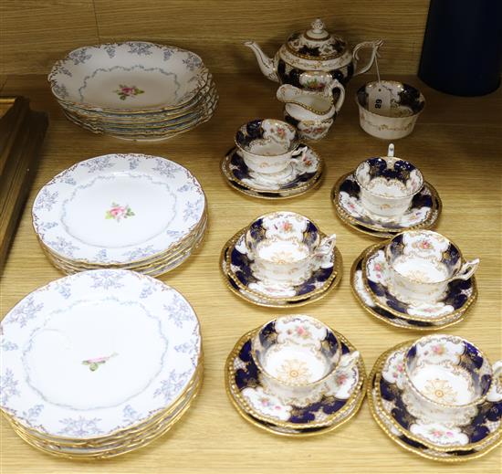 A Royal Crown Derby part dessert service and a Coalport part tea service